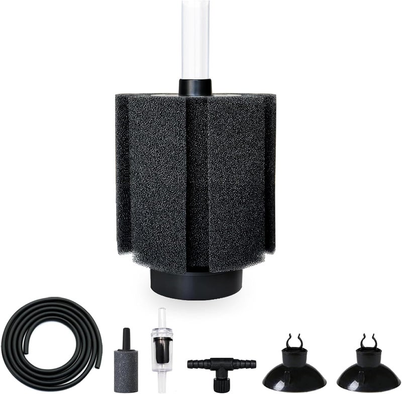 DVHEY 50-60 Gal Aquarium Sponge Filter with Ceramic Media and Bubble Diffuser Quiet Fish Tank Filters fit for Fry Breeding Shrimp Betta Fish Tank - Image 1